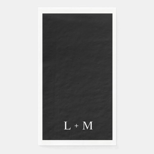 Zeitgenössische Custom Monogram Black Wedding II Serviette (Vorderseite)