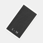 Zeitgenössische Custom Monogram Black Wedding II Serviette (Ecke)