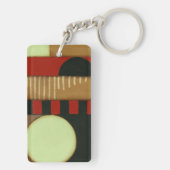 Zeitgenössische Dachboden-Art getäfelte Malerei Schlüsselanhänger (Rückseite)