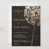 Zeitgenössische Dandela wünscht Geburtstagspartei Einladung (Rückseite)