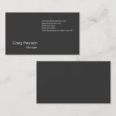 Zeitgenössische dunkelgraue, bezaubernde Visitenka Visitenkarte (Vorne/Hinten)