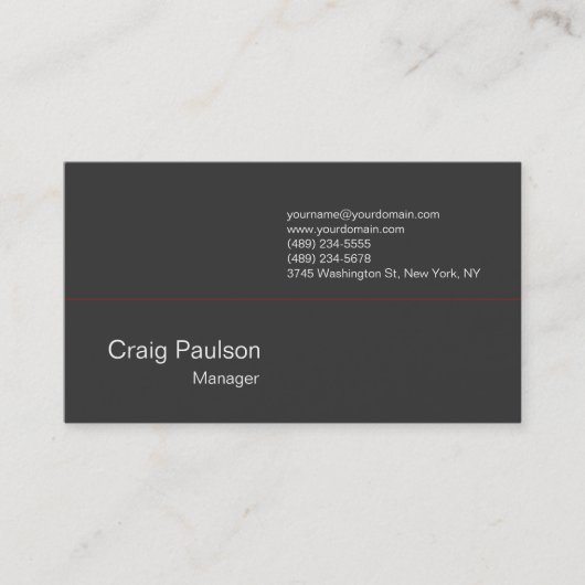 Zeitgenössische dunkelgraue, bezaubernde Visitenka Visitenkarte (Vorderseite)