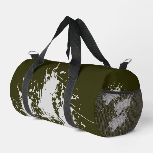Zeitgenössische Dunkelolive Gym & Reise Duffle Bag (Rechte Ecke)