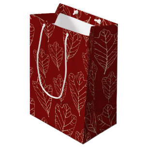 Zeitgenössische Eiche Blätter Muster Mittlere Gesc Geschenktüte