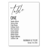 Zeitgenössische einfache elegante Typografie Tischnummer (Rückseite)