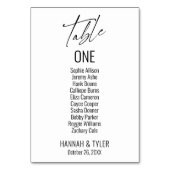 Zeitgenössische einfache elegante Typografie Tischnummer (Rückseite)
