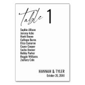 Zeitgenössische einfache elegante Typografie Tischnummer (Rückseite)