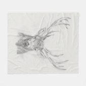 Zeitgenössische Elch-Skizze Fleecedecke (Vorderseite (Horizontal))