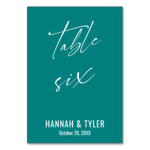 Zeitgenössische Elegant Aquamarine Tabelle Sechs Tischnummer