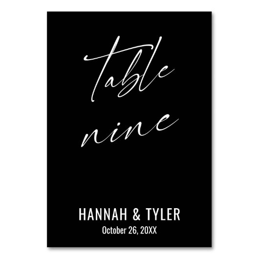 Zeitgenössische Elegant Black Table Nine Tischnummer (Vorderseite)