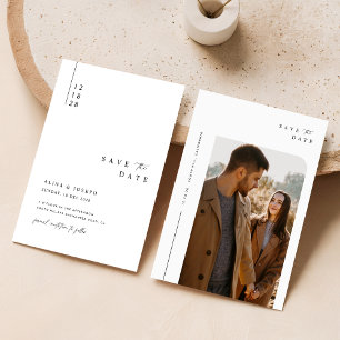 Zeitgenössische elegante Foto-Hochzeit Speichern S Einladung