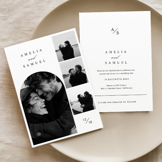 Zeitgenössische elegante Fotocollage Einladung