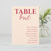 Zeitgenössische elegante Hochzeitstisch-Sitzkarte (Stehend Vorderseite)