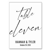 Zeitgenössische elegante Typografie Tischnummer (Rückseite)