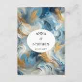 Zeitgenössische Eleganz: Blue White Gold Details Begleitkarte (Rückseite)