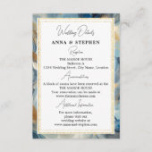 Zeitgenössische Eleganz: Blue White Gold Details Begleitkarte (Vorderseite)