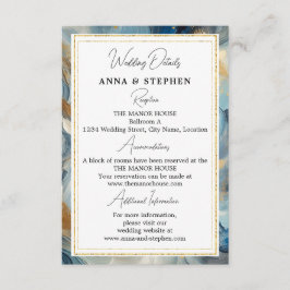 Zeitgenössische Eleganz: Blue White Gold Details Begleitkarte