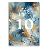 Zeitgenössische Eleganz: Blue White Gold Tischnummer (Rückseite)