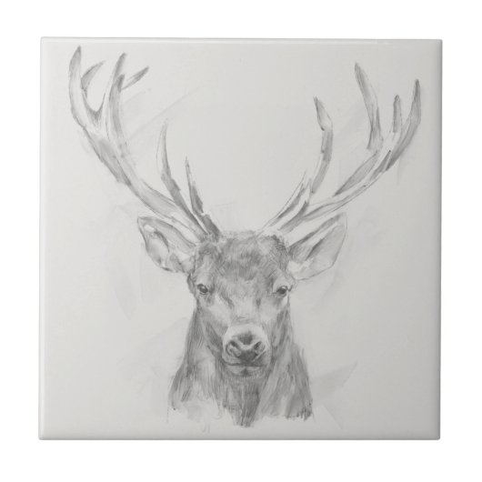 Zeitgenössische Elk Sketch Fliese (Vorderseite)
