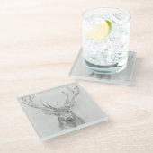 Zeitgenössische Elk Sketch Glasuntersetzer (Schrägansicht)