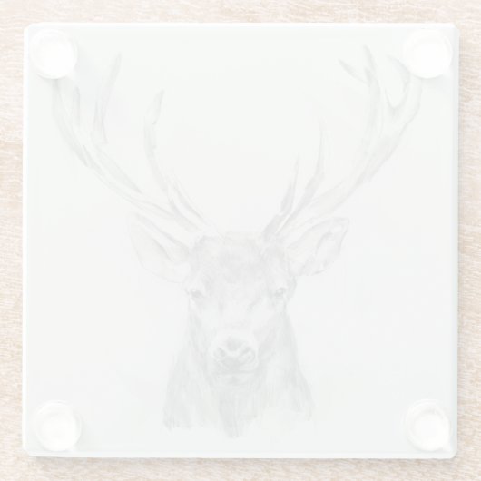 Zeitgenössische Elk Sketch Glasuntersetzer (Rückseite)