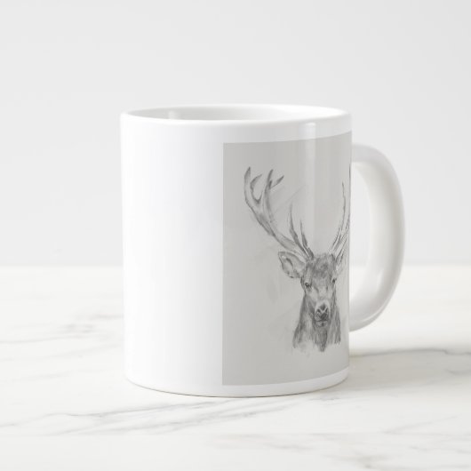 Zeitgenössische Elk Sketch Jumbo-Tasse (Vorderseite Rechts)