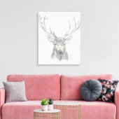Zeitgenössische Elk Sketch Leinwanddruck (Insitu (Wohnzimmer))