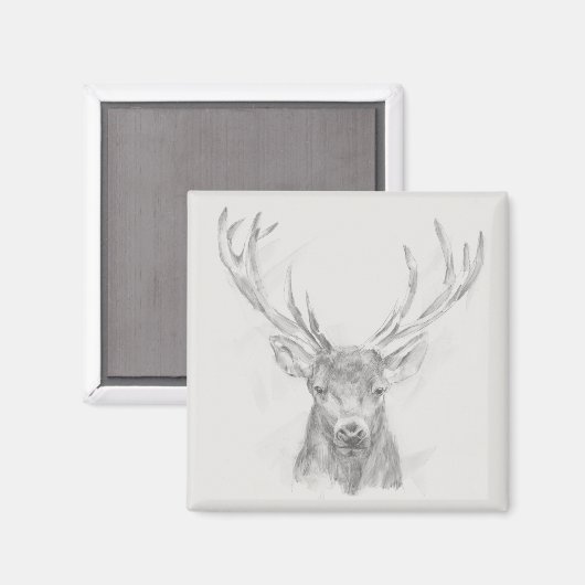 Zeitgenössische Elk Sketch Magnet (Vorderseite/Rückseite)