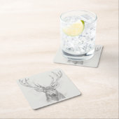 Zeitgenössische Elk Sketch Rechteckiger Pappuntersetzer (Vor Ort)