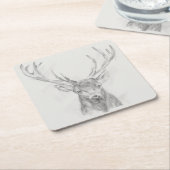 Zeitgenössische Elk Sketch Rechteckiger Pappuntersetzer (angewinkelt)