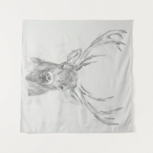 Zeitgenössische Elk Sketch Wandteppich (Vorderseite (Horizontal))