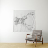 Zeitgenössische Elk Sketch Wandteppich (Beispiel (Horizontal))