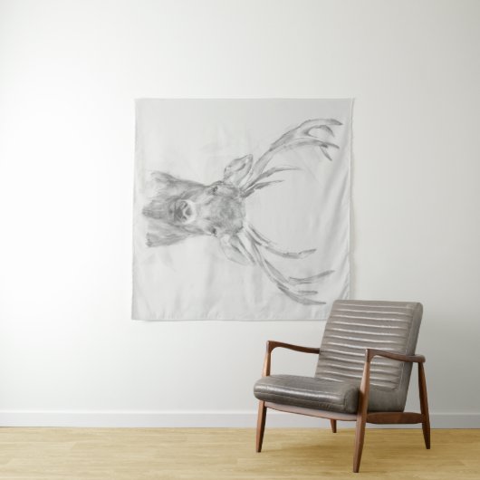 Zeitgenössische Elk Sketch Wandteppich (Beispiel (Horizontal))