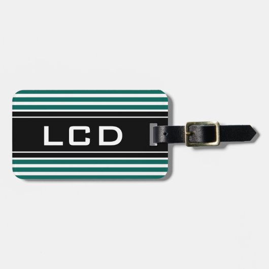 Zeitgenössische erste monogramm Gepäckanhänger (Vorderseite horizontal)