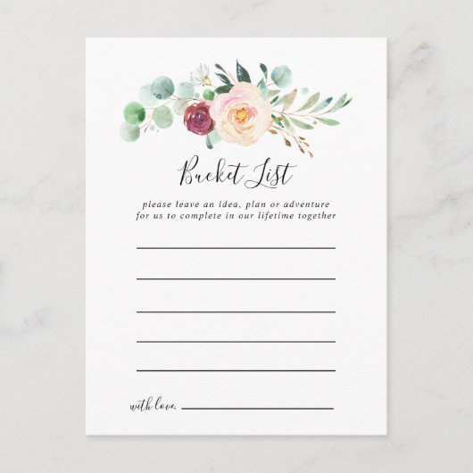 Zeitgenössische Eukalyptus-Floral-Bucket-Karten Postkarte (Vorderseite)