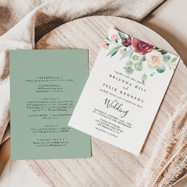 Zeitgenössische Eukalyptus-Hochzeit Einladung