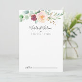 Zeitgenössische Eukalyptus-Hochzeitwörter der Weis Hinweiskarte (Stehend Vorderseite)