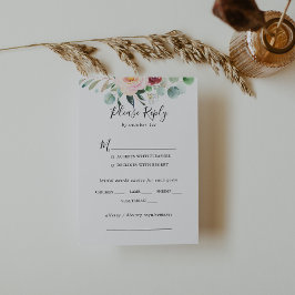 Zeitgenössische Eukalyptus Wedding Menü-UAWG RSVP Karte