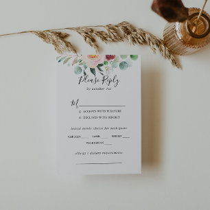 Zeitgenössische Eukalyptus Wedding Menü-UAWG RSVP Karte