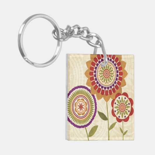 Zeitgenössische Fall-Blumen Schlüsselanhänger (Vorderseite links)