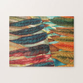 zeitgenössische, farbenfrohe Herbstblattfarben, di Puzzle (Horizontal)