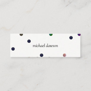 Zeitgenössische farbige Punkte Mini Visitenkarte