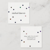 Zeitgenössische farbige Punkte Quadratische Visitenkarte (Vorne/Hinten)