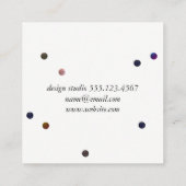 Zeitgenössische farbige Punkte Quadratische Visitenkarte (Rückseite)