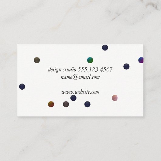 Zeitgenössische farbige Punkte Visitenkarte (Rückseite)