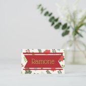 Zeitgenössische farbige Weihnachten Platzkarte (Stehend Vorderseite)