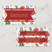 Zeitgenössische farbige Weihnachten Platzkarte (Vorne/Hinten)