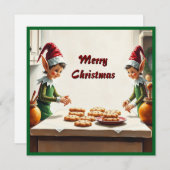 Zeitgenössische festliche Weihnachtsgnomen Feiertagskarte (Vorne/Hinten)