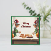 Zeitgenössische festliche Weihnachtsgnomen Feiertagskarte (Stehend Vorderseite)