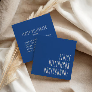 Zeitgenössische Fette Kobalt-Typografie Quadratische Visitenkarte